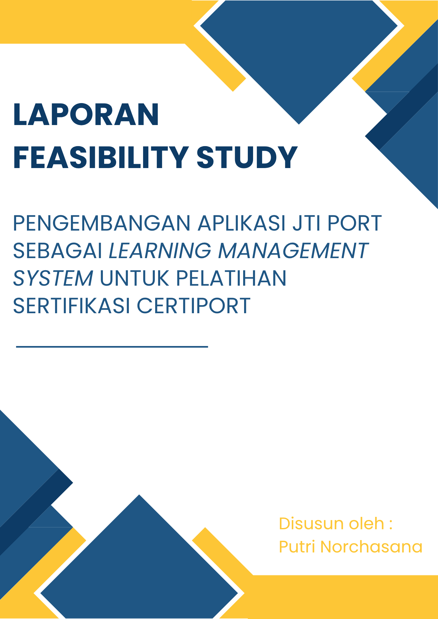 Feasibility study cover I wrote for the JTI PORT project